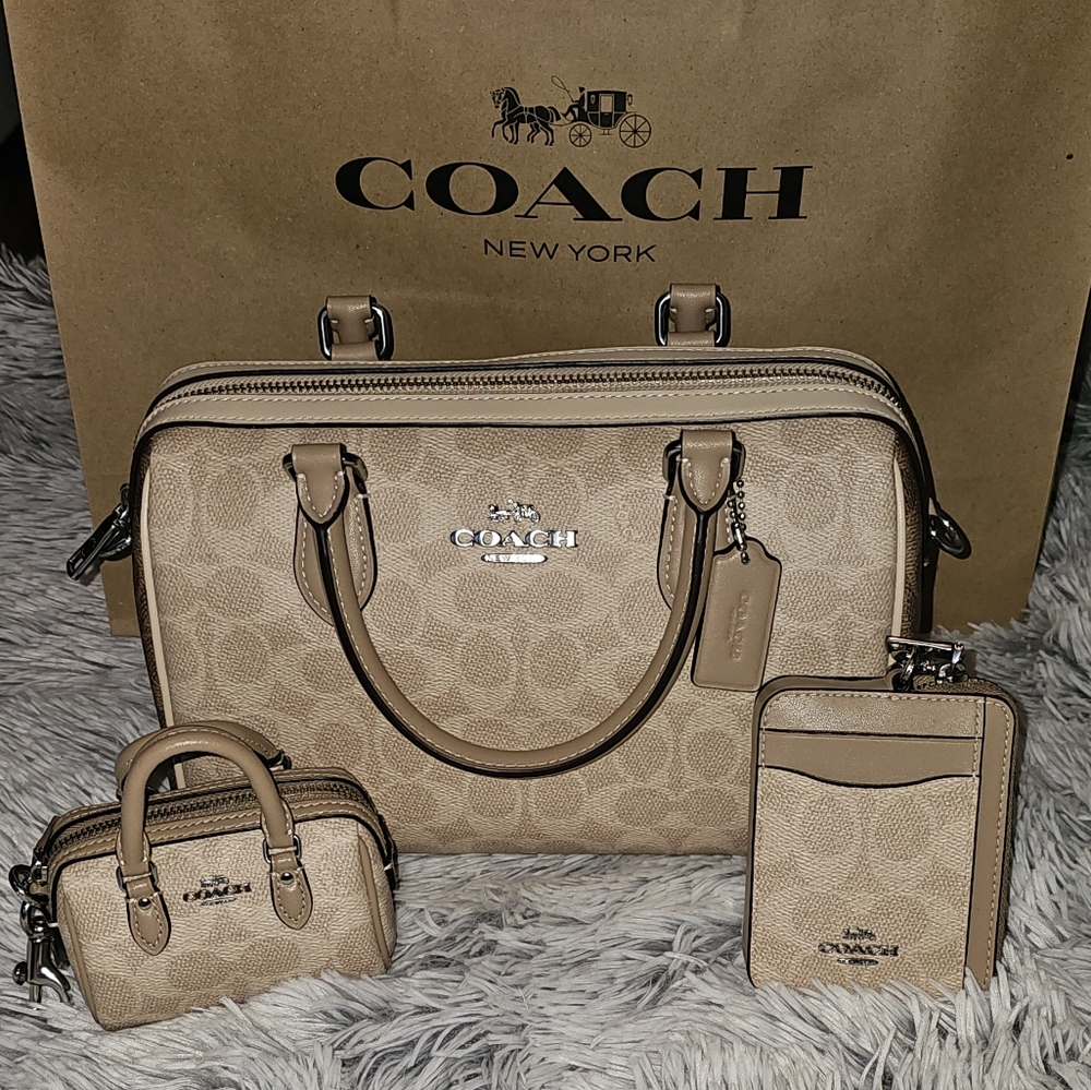 Coach Rowan Satchel With Matching Wallet & Bag Charm